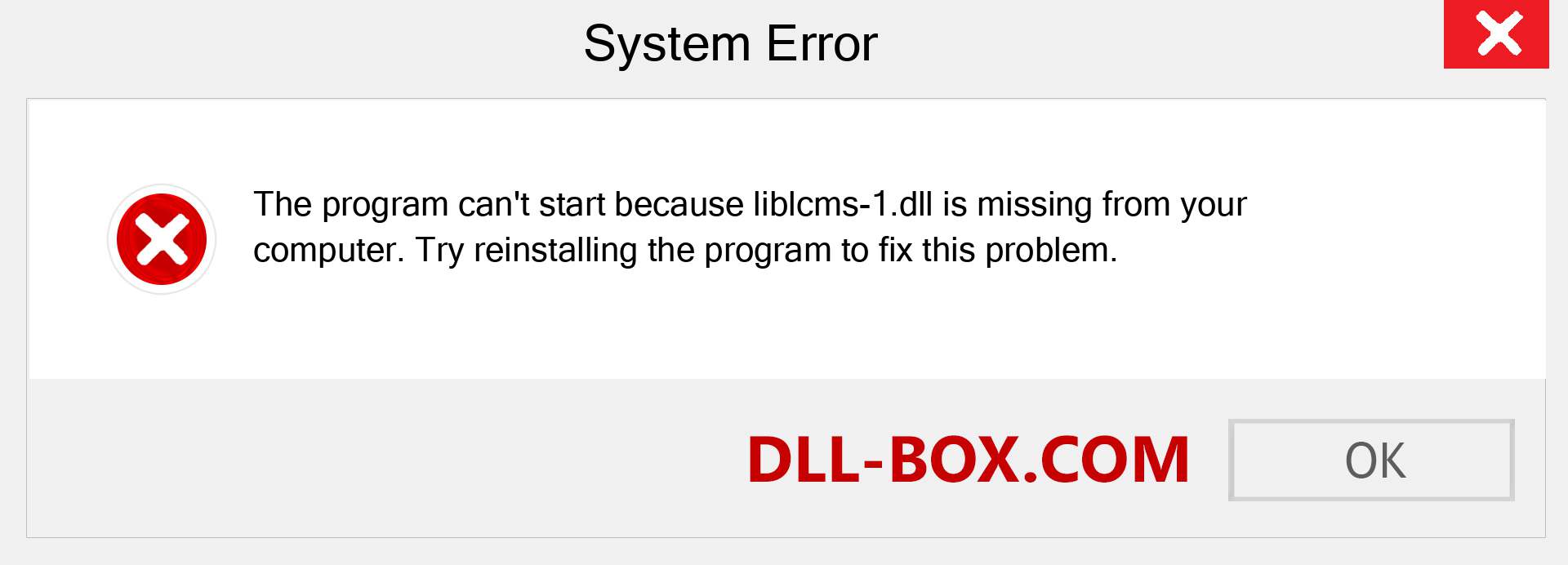  liblcms-1.dll file is missing?. Download for Windows 7, 8, 10 - Fix  liblcms-1 dll Missing Error on Windows, photos, images