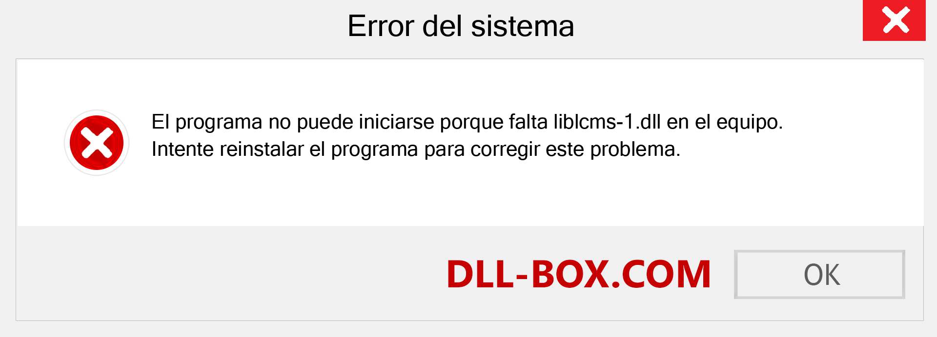 ¿Falta el archivo liblcms-1.dll ?. Descargar para Windows 7, 8, 10 - Corregir liblcms-1 dll Missing Error en Windows, fotos, imágenes